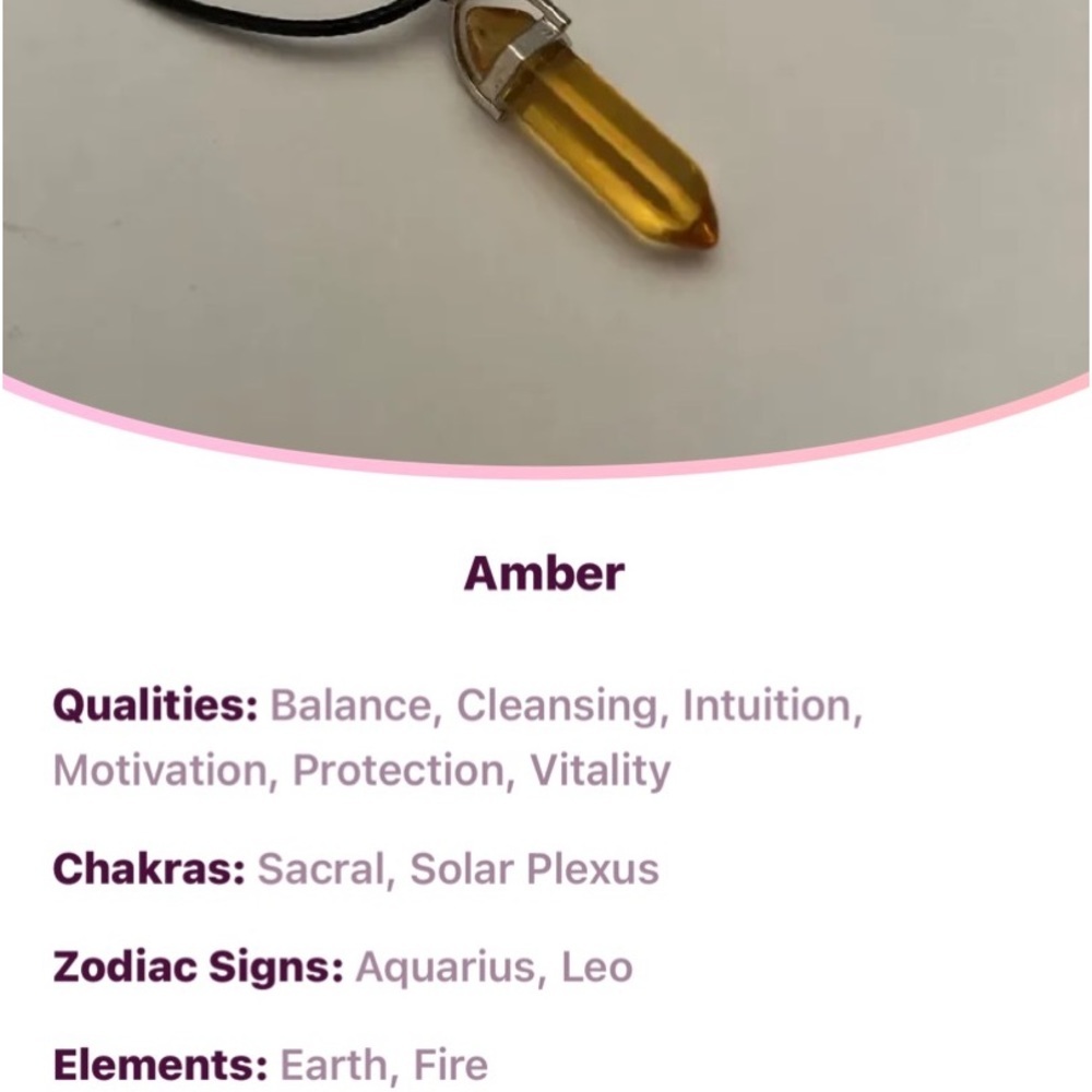 New Amber Yellow Crystal Bullet Healing Pointed Chakra Pendants & Rope Necklace